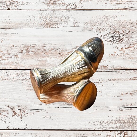 Avon Bamboo Ring Gold Tone Metal Adjustable Size 6-7.5 Vintage 1970s - Picture 5 of 7